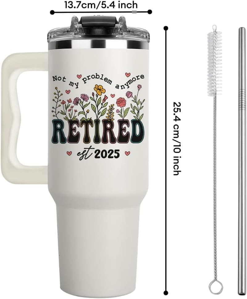 2025 Retirement Tumbler 40oz - Funny Gift for Women