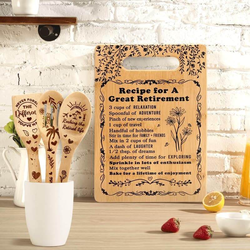 Retirement Gifts for Women - Personalized Cutting Board