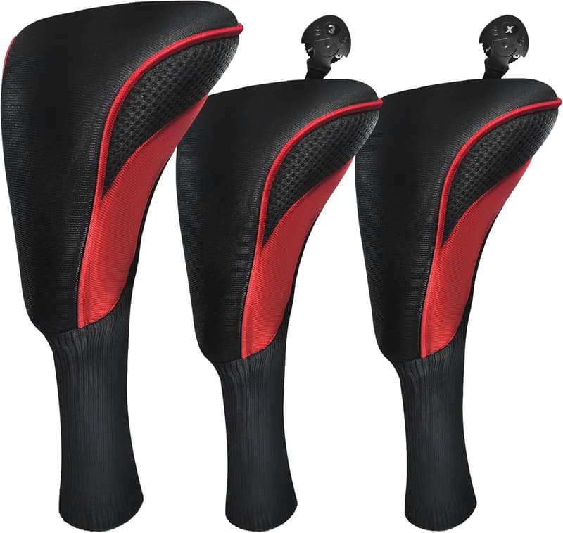 Golf Club Head Covers Set for Fairway Woods & Drivers - 3 Pieces