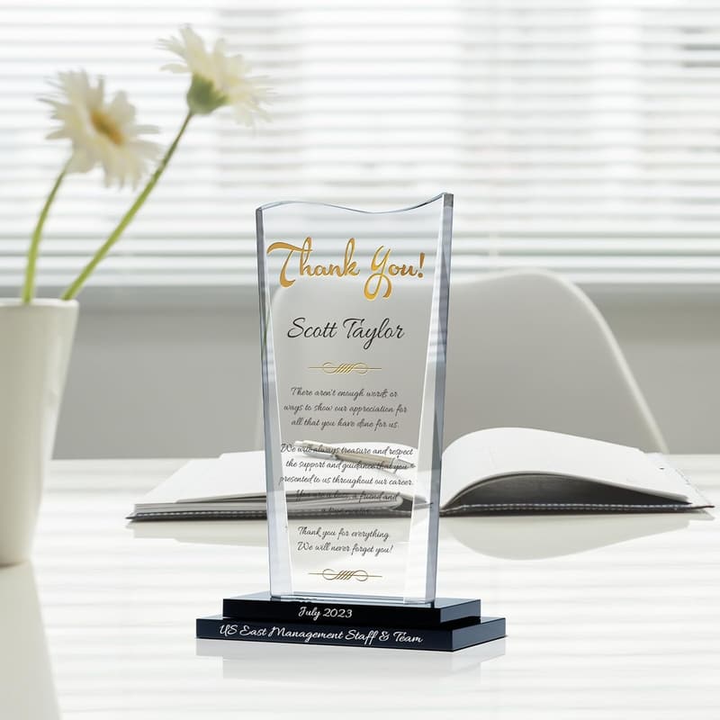 Personalized Crystal Farewell Gift for Boss Retirement (9