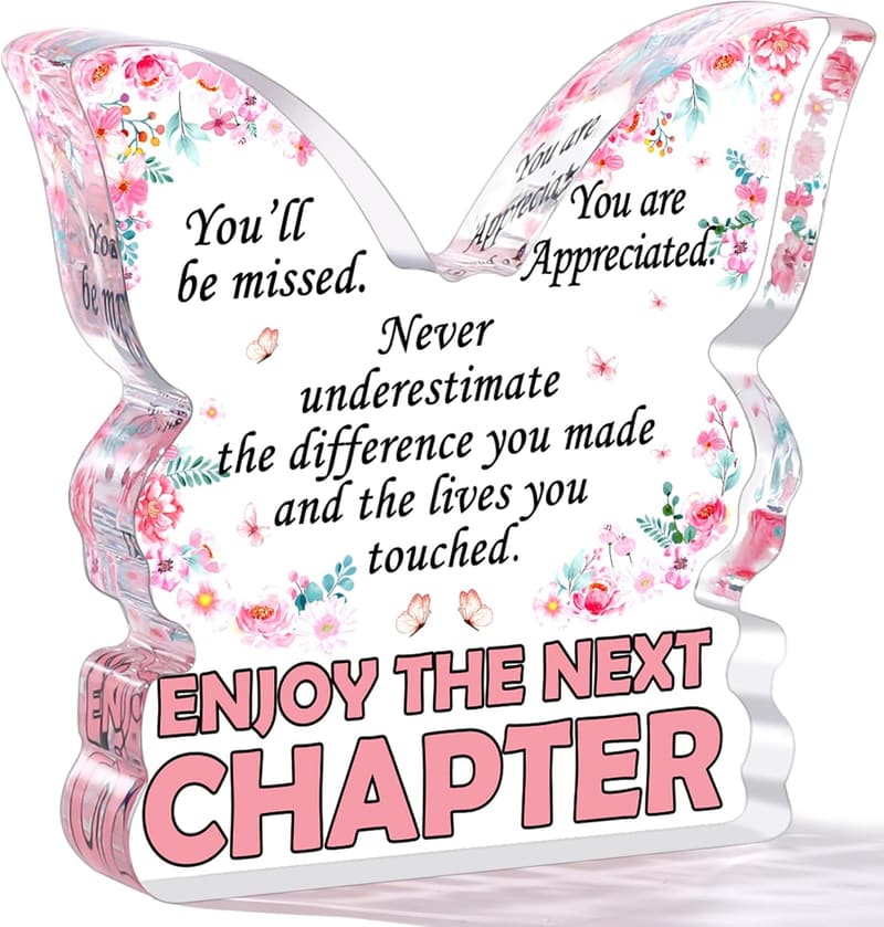 Retirement Gift for Women - Clear Desk Decor Plaque 2024