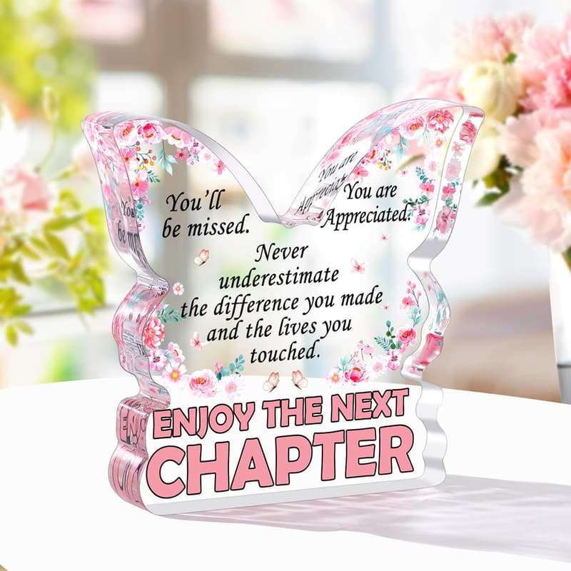Retirement Gift for Women - Clear Desk Decor Plaque 2024