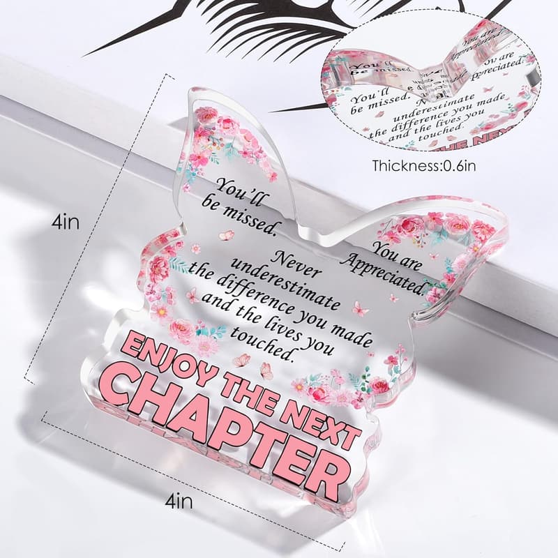Retirement Gift for Women - Clear Desk Decor Plaque 2024