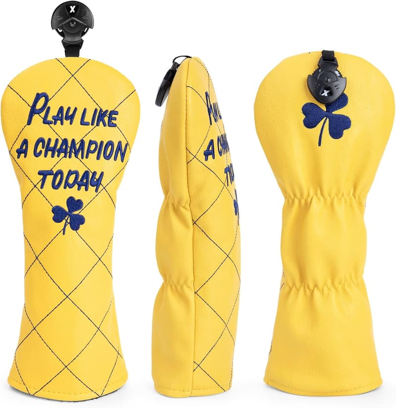 Premium Leather Golf Club Head Covers with Number Tags