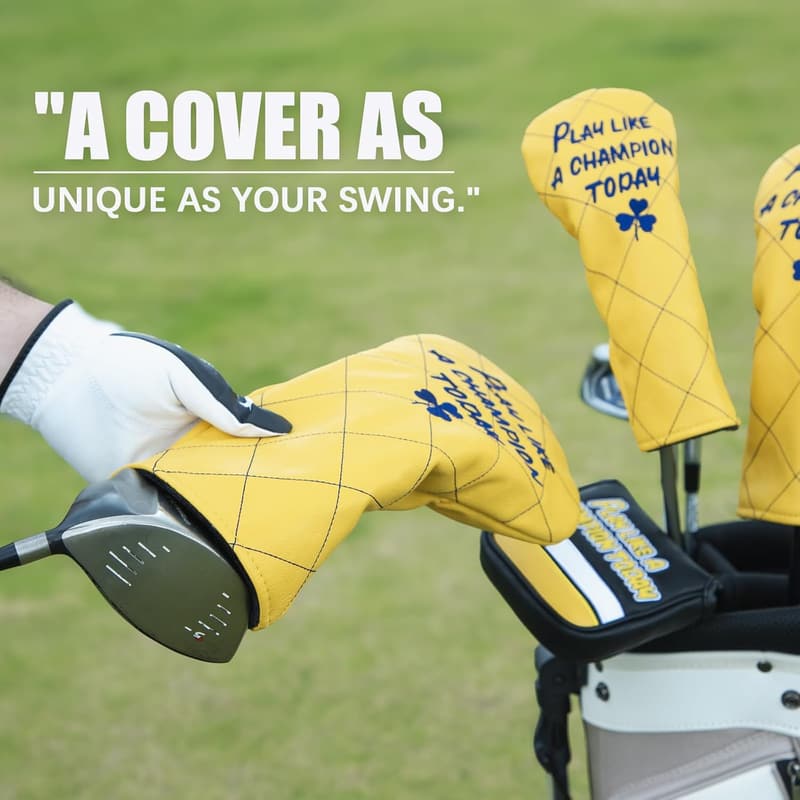 Premium Leather Golf Club Head Covers with Number Tags