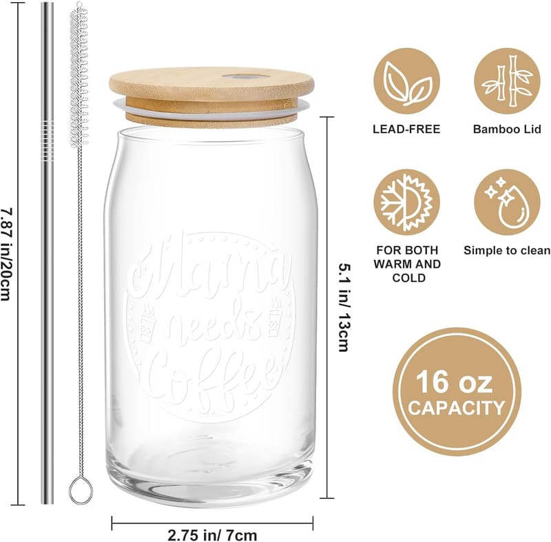 Personalized 16oz Can Glass - Unique Gift for Mom
