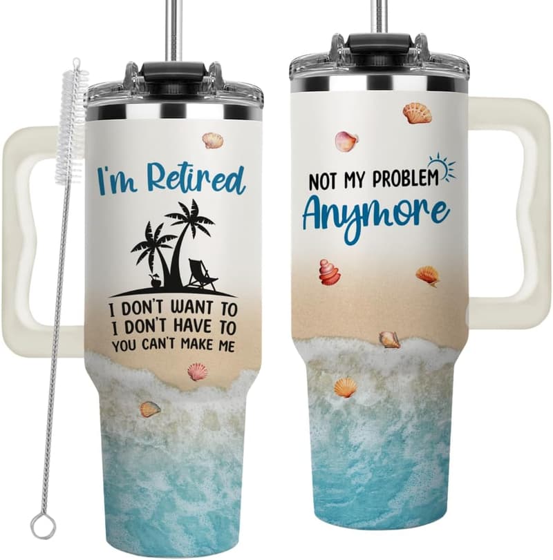 Happy Retirement Tumbler for Women – Fun Mug Gift