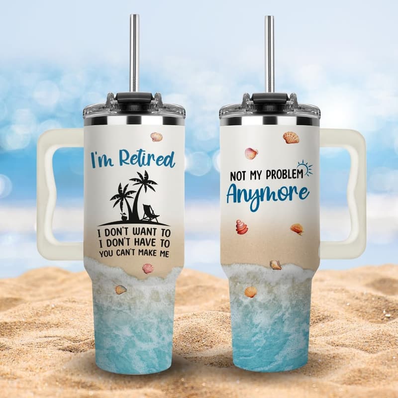 Happy Retirement Tumbler for Women – Fun Mug Gift