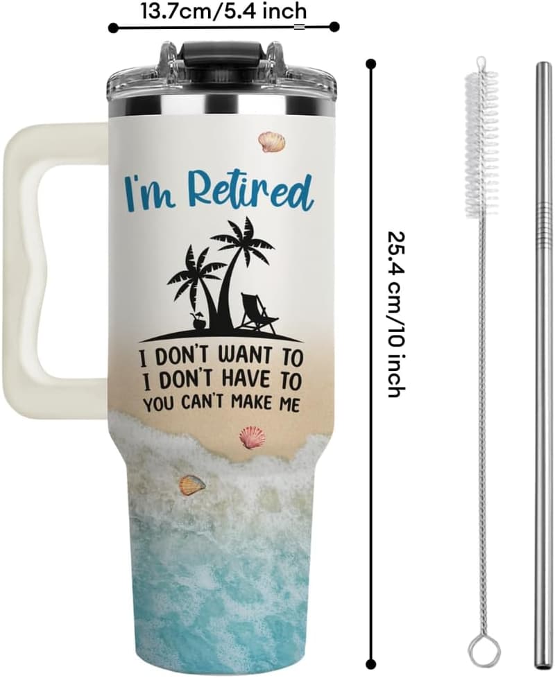 Happy Retirement Tumbler for Women – Fun Mug Gift