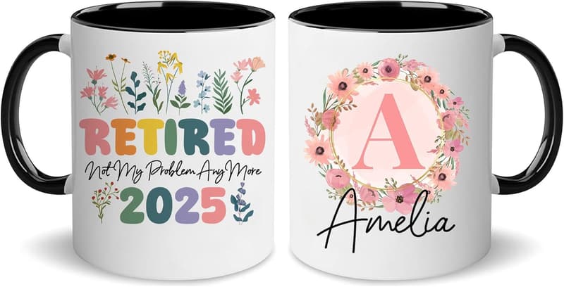 Personalized 11oz Coffee Mug for Women's Retirement Gift