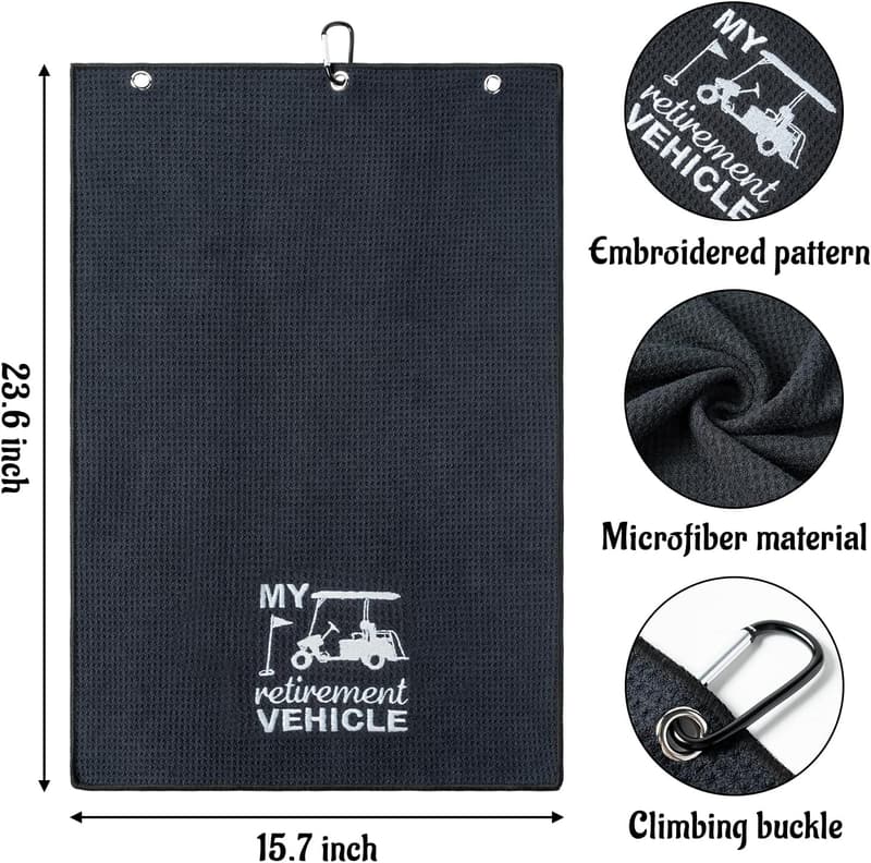 Funny Golf Towels Gift Set, Microfiber with Clip - Sport Accessories