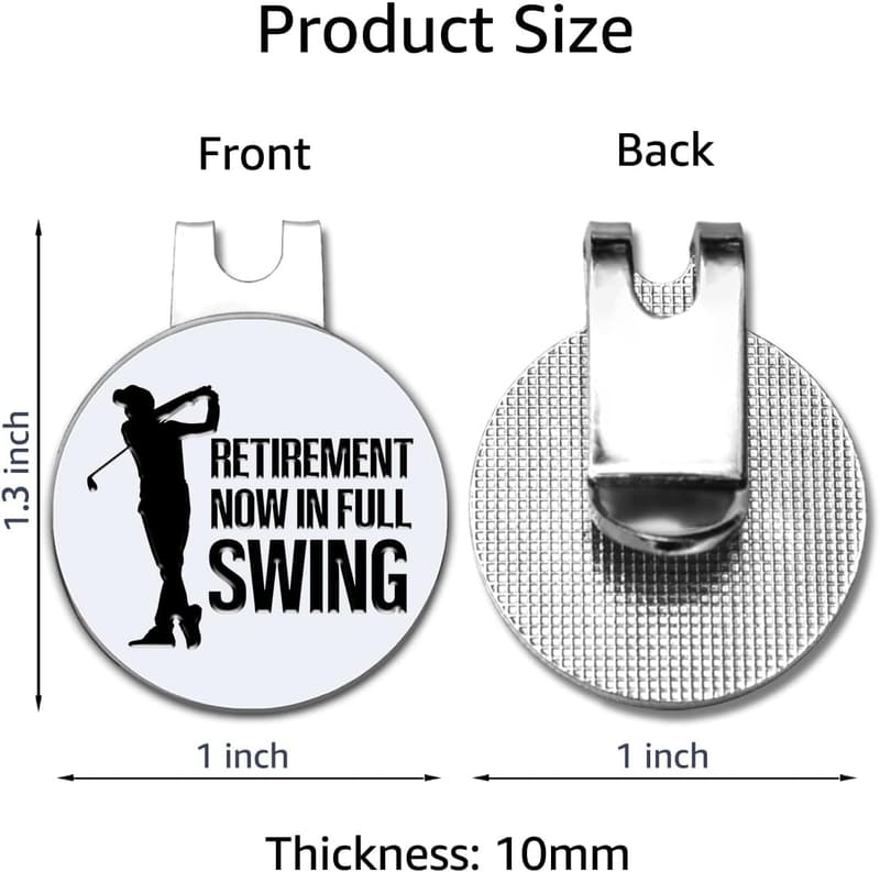 Funny Golf Ball Marker with Magnetic Clip for Retirement Gift