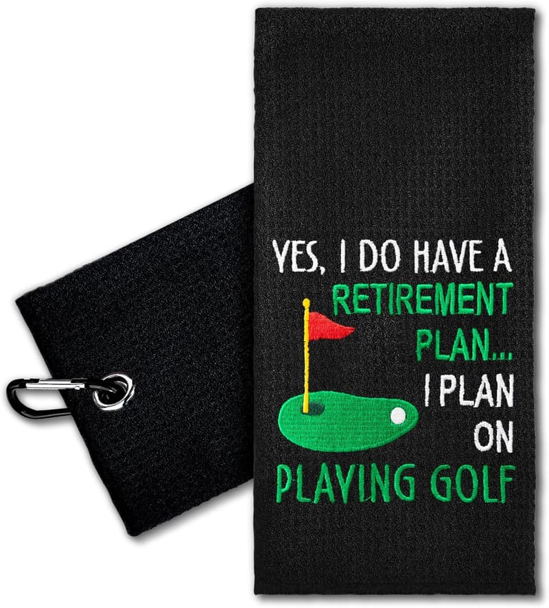 Funny Retirement Golf Towel with Clip - Gift for Golf Lovers