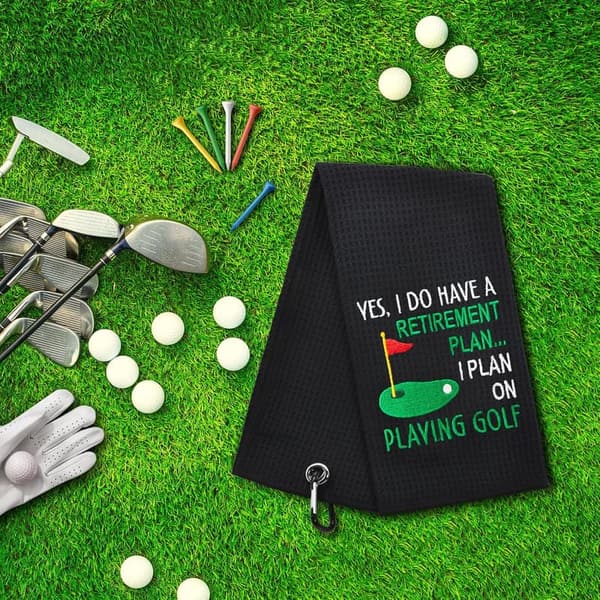 Funny Retirement Golf Towel with Clip - Gift for Golf Lovers