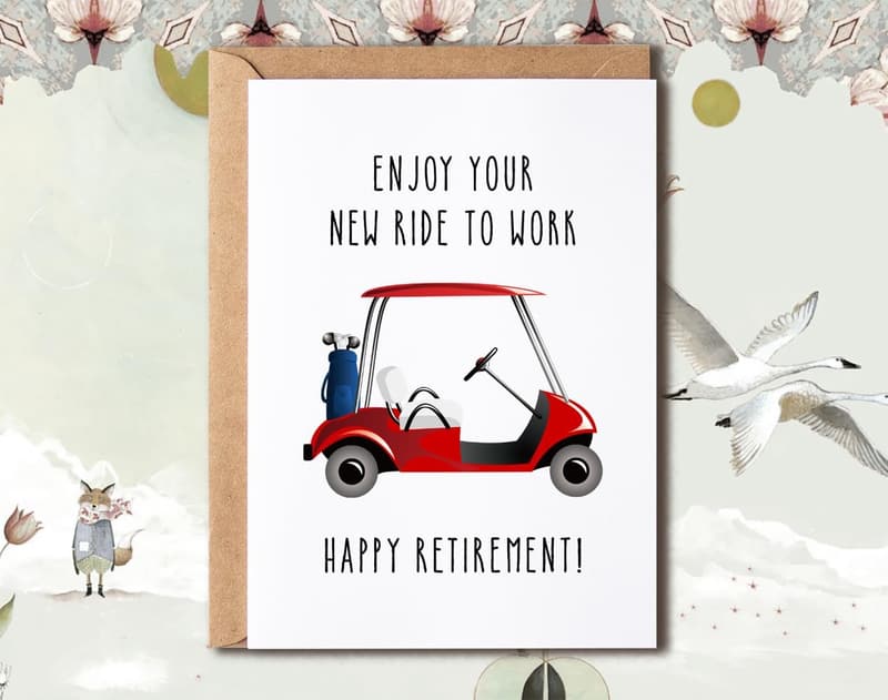 Happy Retirement Card for Him - Enjoy Your New Ride