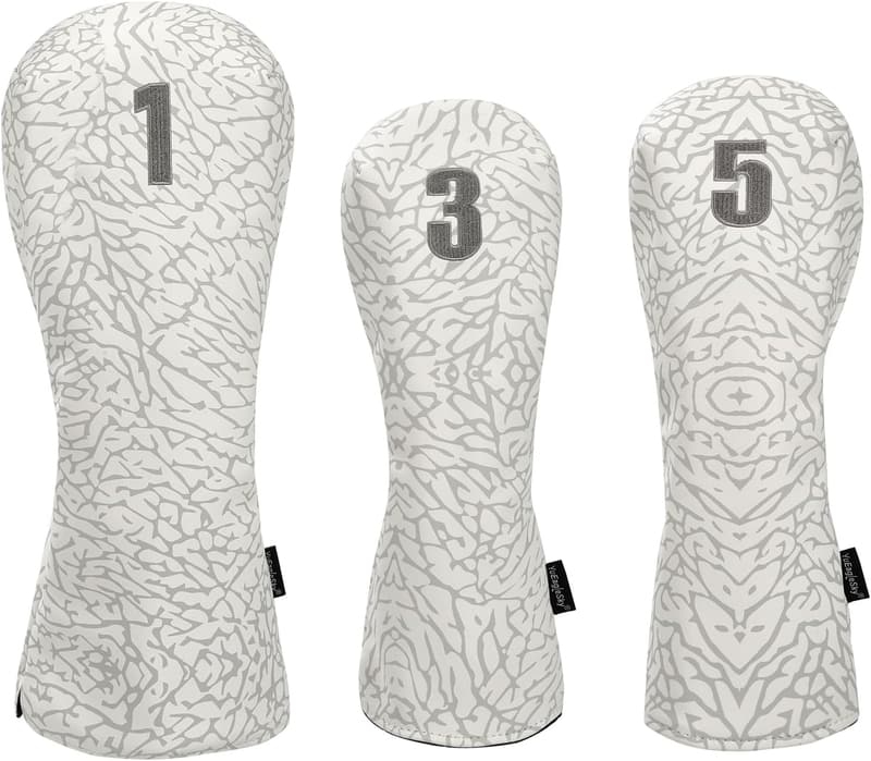 Premium PU Leather Golf Driver Head Covers 3-Pack for Men & Women