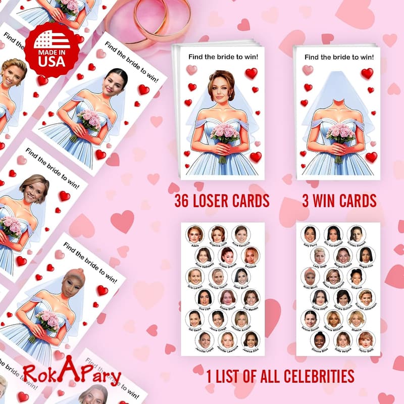 Bridal Shower Scratch-Off Game Cards - 40 Pack for Guests
