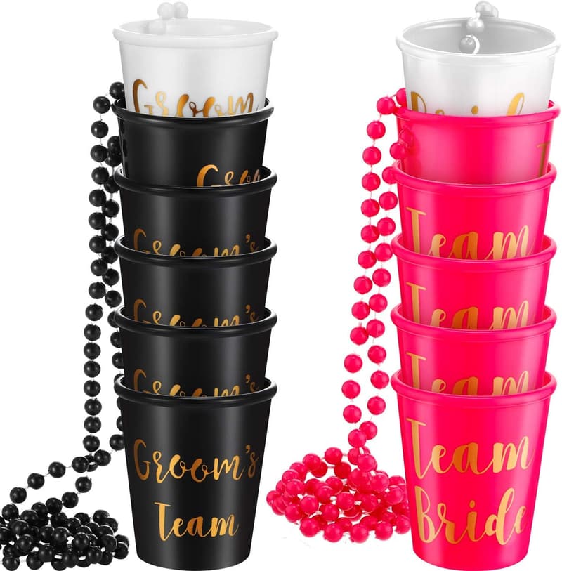 Bachelorette Party Shot Glass Necklace Set - 12 Pcs