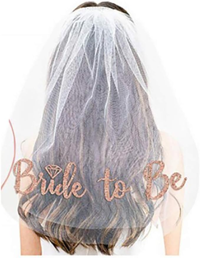 Bachelorette Party Bride to Be Sash, Veil & Headband Set