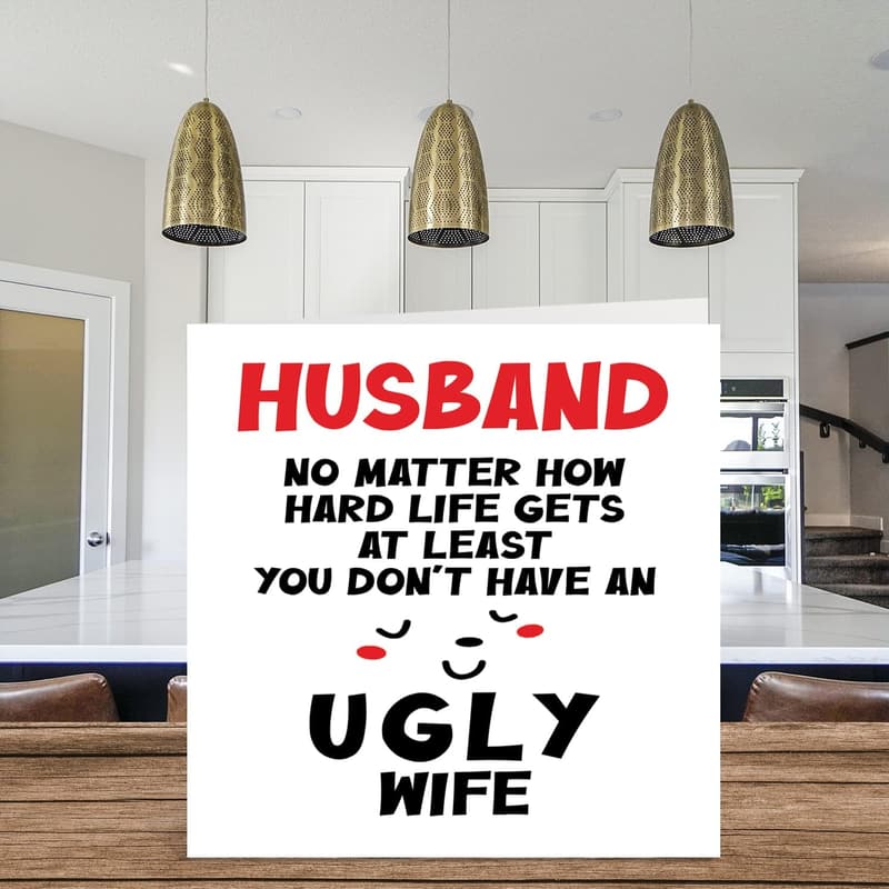 Funny Anniversary Card for Husband - Ugly Wife Joke Card