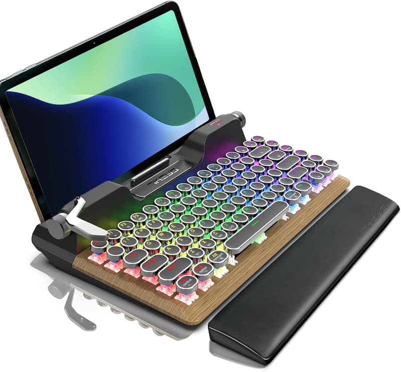 Retro Typewriter Keyboard with Bluetooth 5.0 for Multi-Device Use