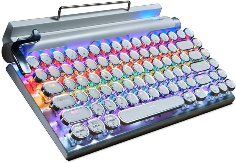Wireless Vintage Mechanical Keyboard for iPad & PC