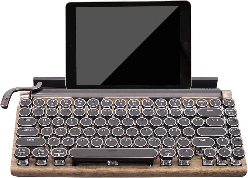 Retro Bluetooth Mechanical Keyboard, 75% Layout, LED Backlit
