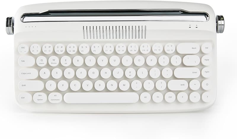 Retro Wireless Typewriter Keyboard with Round Keycaps - USB-C/Bluetooth
