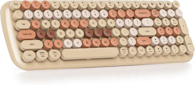 Portable Retro 100-Key Bluetooth Keyboard for iPad & Laptop