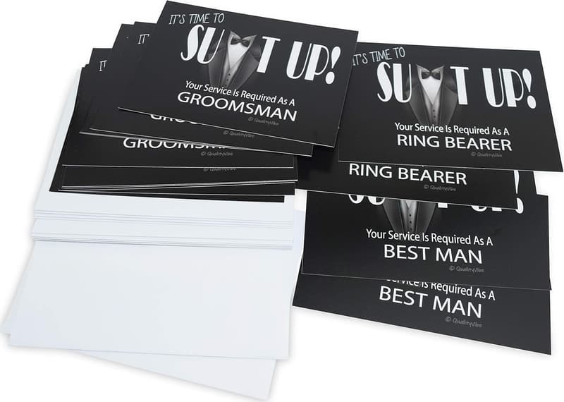 Groomsmen Proposal Cards Set - 14 with 2 Best Man & 2 Ring Bearer