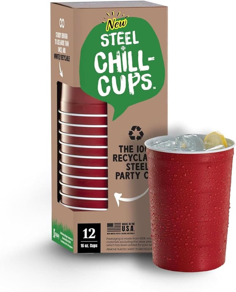 Durable 16 oz. Red Party Cups - 12 Count, Disposable & Recyclable