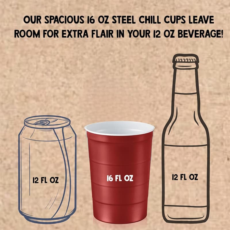 Durable 16 oz. Red Party Cups - 12 Count, Disposable & Recyclable