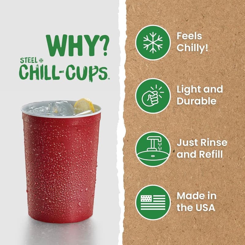 Durable 16 oz. Red Party Cups - 12 Count, Disposable & Recyclable