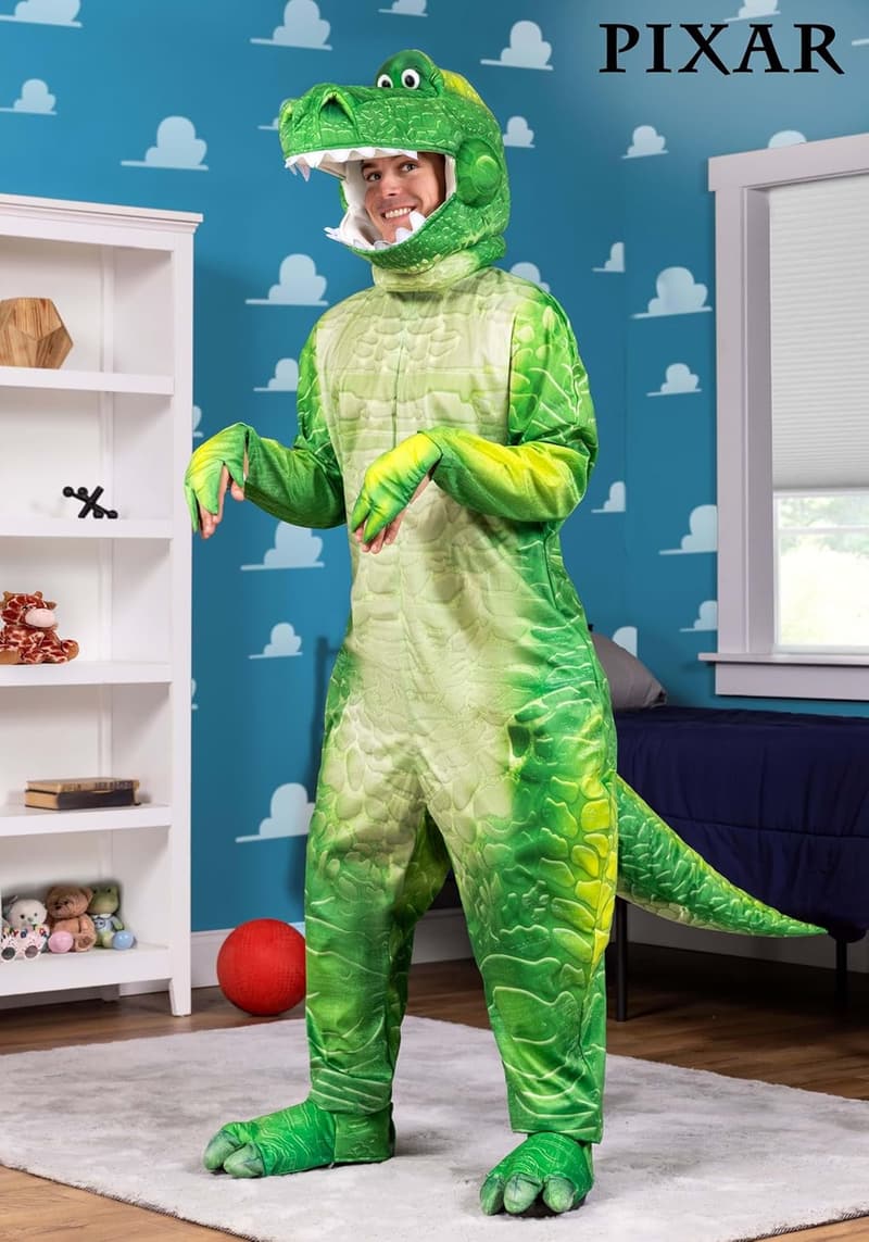 Toy Story Rex Costume for Adults - Green Dinosaur Jumpsuit