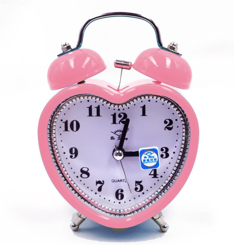 Heart-Shaped Pink 3-Inch Loud Alarm Clock for Heavy Sleepers