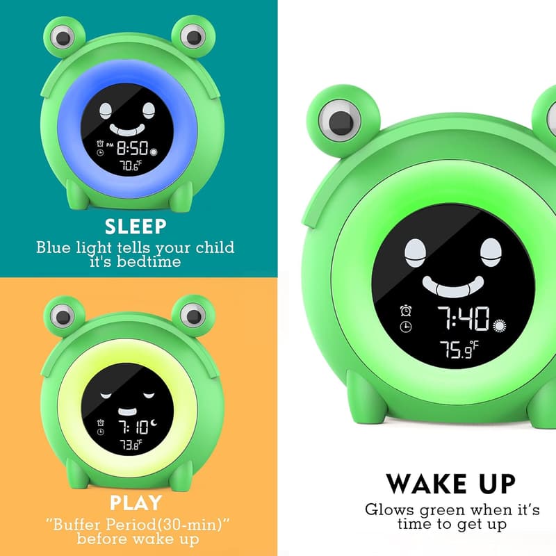 Kids Sleep Training Alarm Clock with Night Lights & Sound Machine