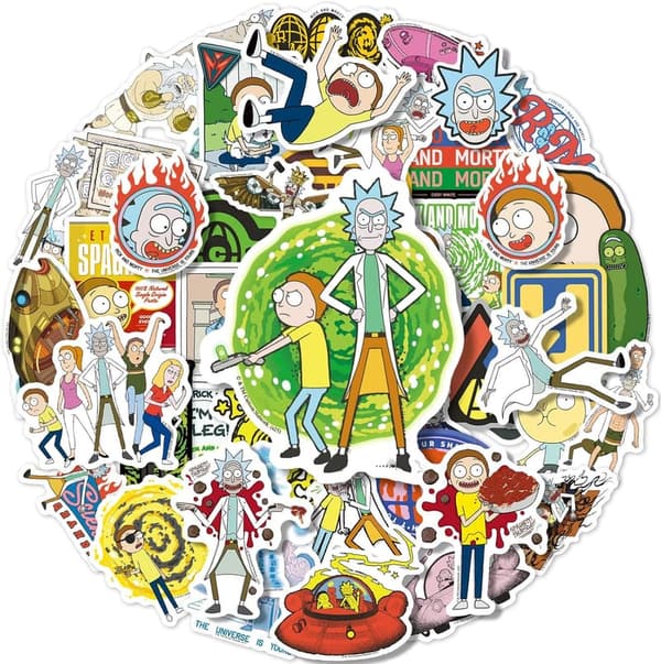 Rick and Morty Waterproof Stickers Set for Teens (50 pcs)