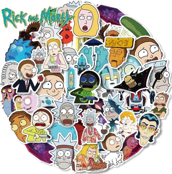 Rick and Morty Waterproof Vinyl Stickers - 50 Pack Decals