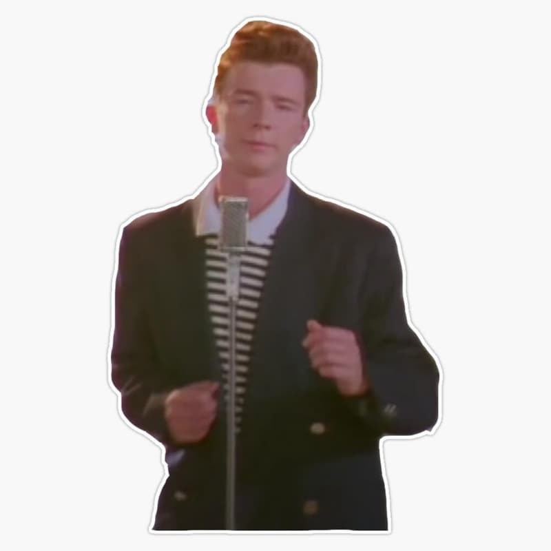 Rickroll Vinyl Bumper Sticker - Humorous Car Decal