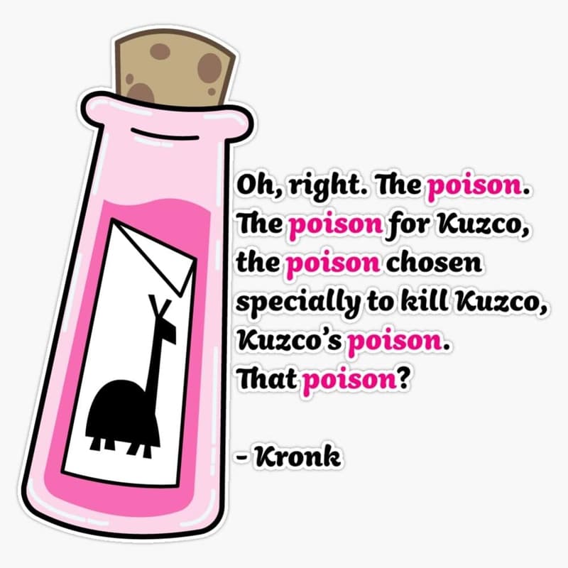 Kuzco's Poison Vinyl Bumper Sticker Decal - 5 Inches