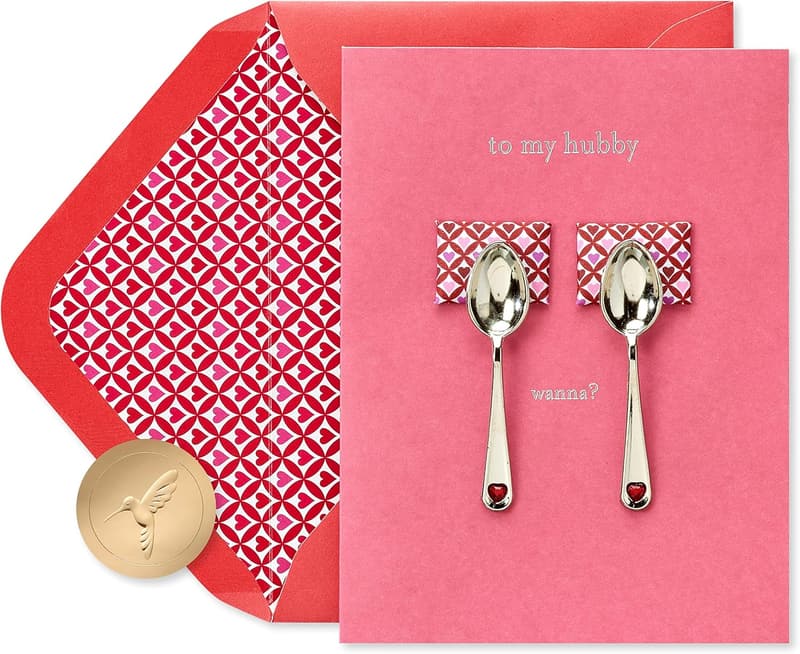 Valentine's Day Funny Card with Spoons Design