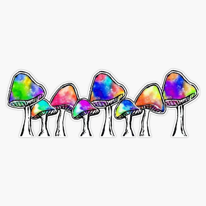 Magic Mushrooms Waterproof Vinyl Sticker for Car & Laptop