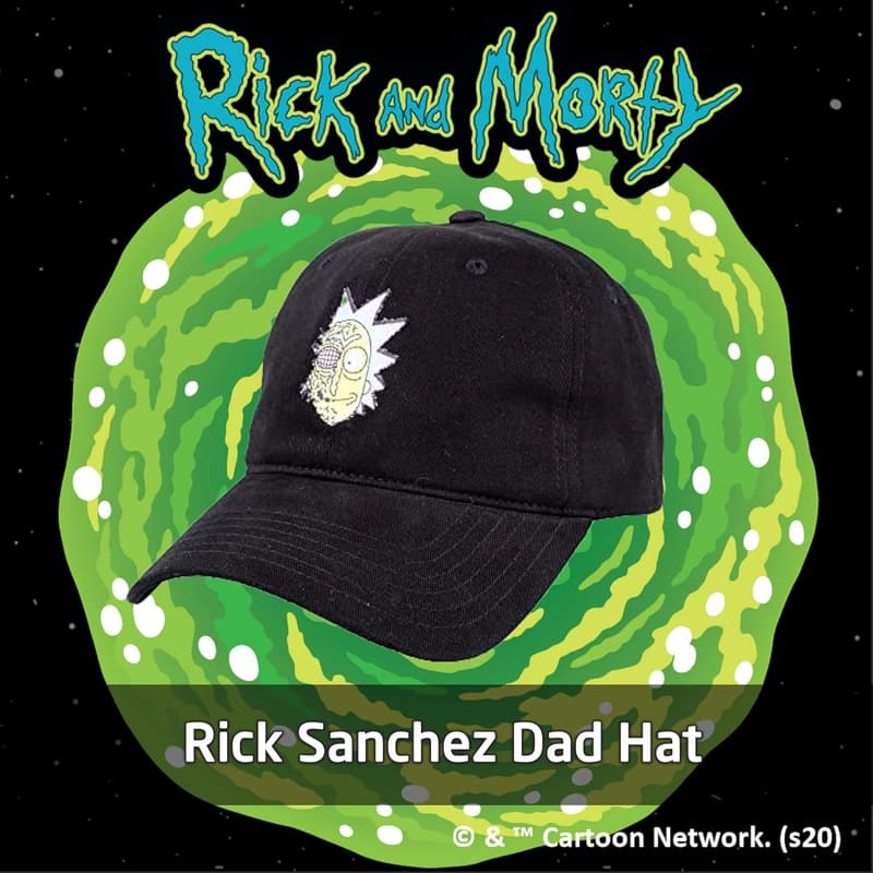 Rick and Morty Adjustable Dad Hat - Black Cotton Cap