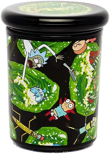 Rick and Morty 6 oz Glass Stash Jar for Herbs & Spices