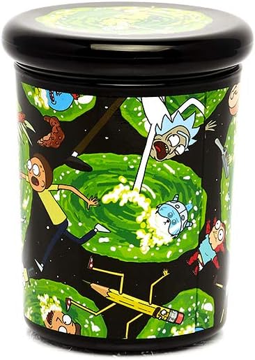 Rick and Morty 6 oz Glass Stash Jar for Herbs & Spices