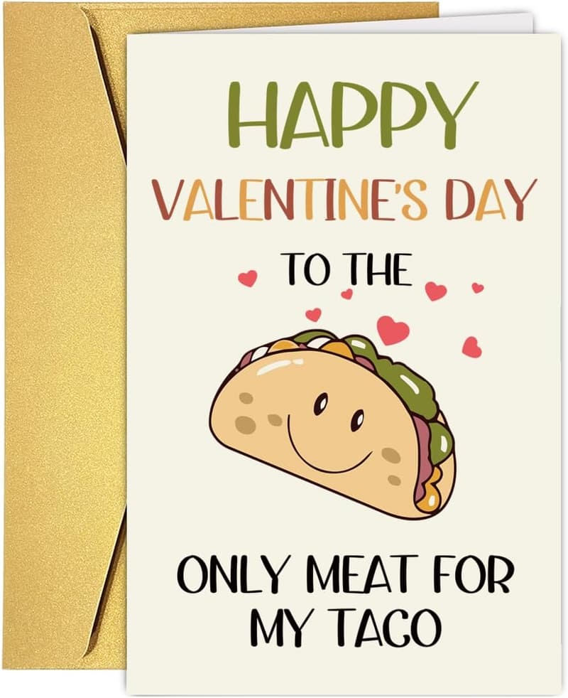 Naughty Valentine's Day Card for Him - Taco Humor
