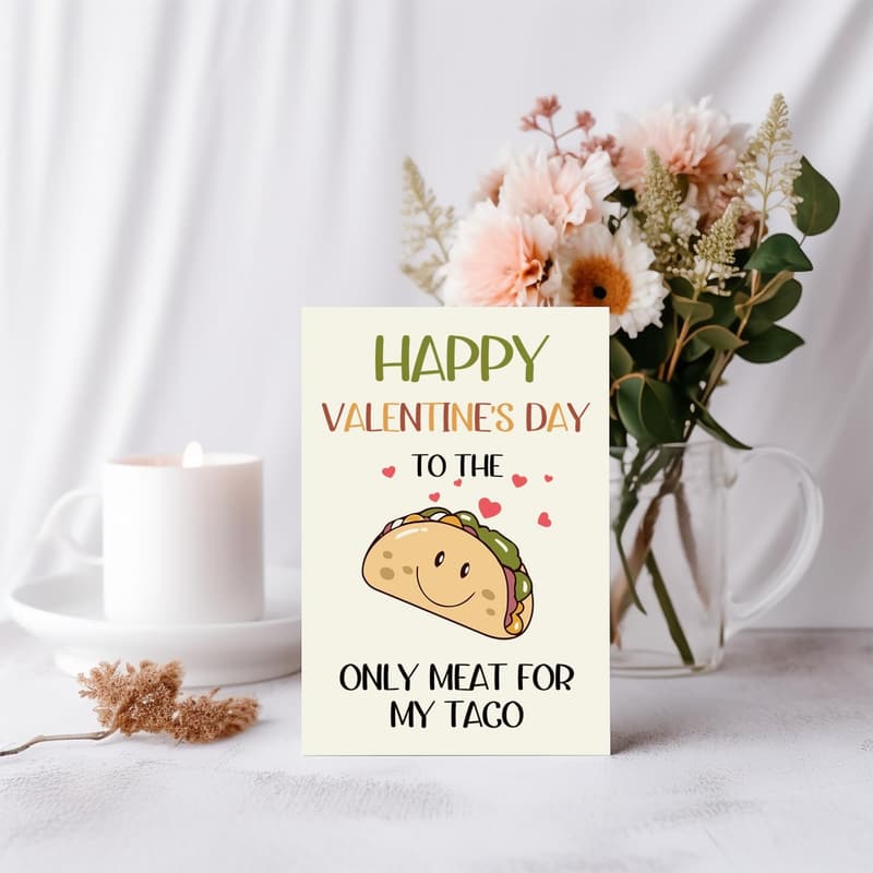 Naughty Valentine's Day Card for Him - Taco Humor