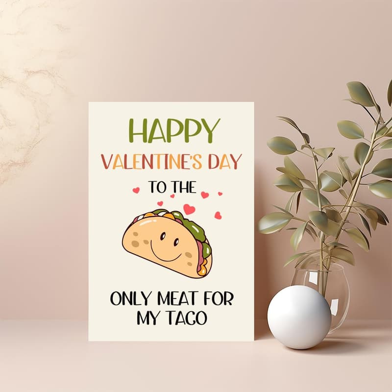 Naughty Valentine's Day Card for Him - Taco Humor