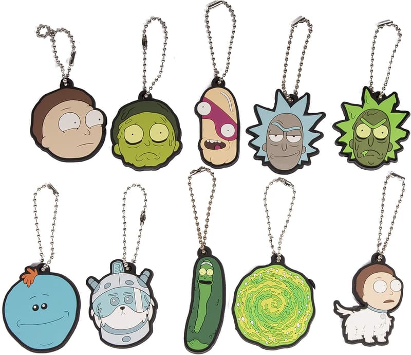 Rick and Morty Key Chain Set - 10 Official Party Favors