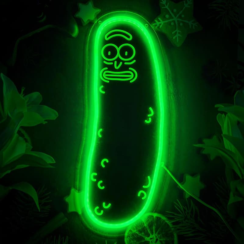 Anime Pickle LED Neon Sign for Man Cave & Game Room Decor